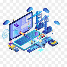 矢量2.5D立體網(wǎng)絡(luò)科技主題插畫