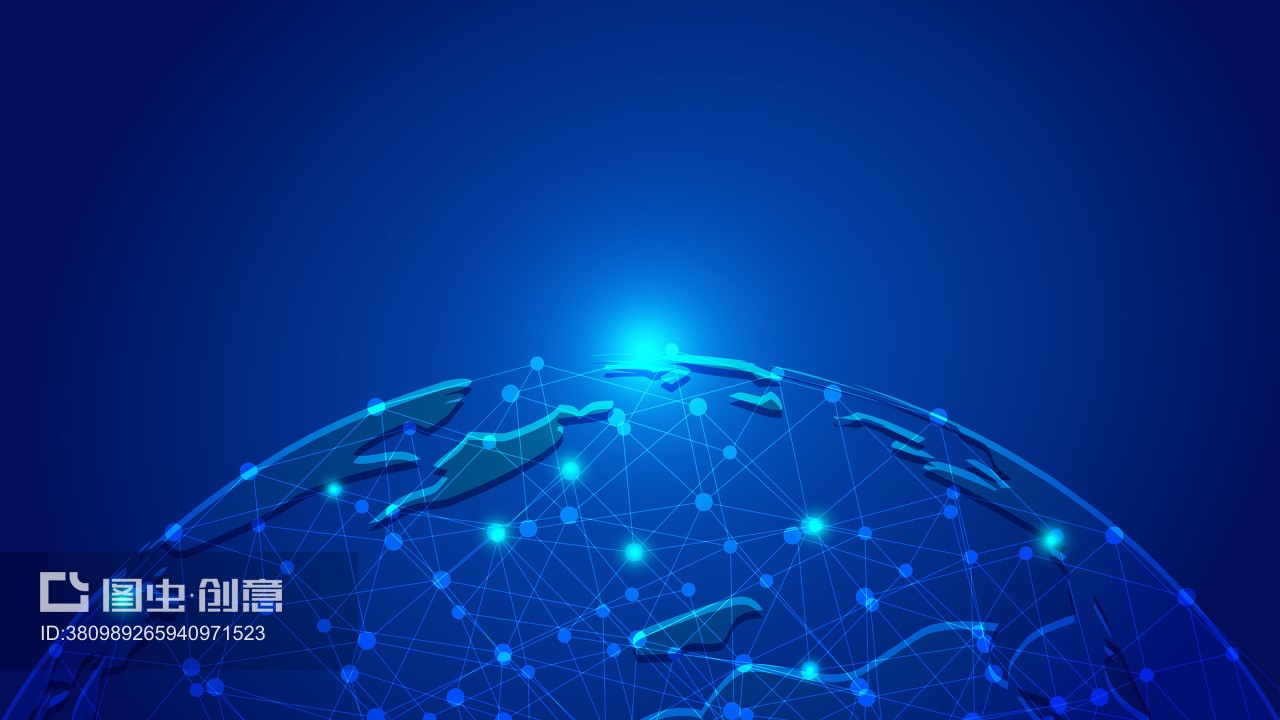 點線鏈接、科技地球構圖世界大數(shù)據(jù)網(wǎng)絡科技